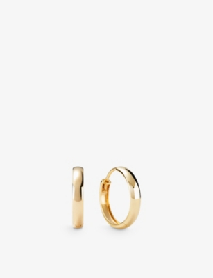 MEJURI: Bold 14ct yellow-gold medium hoop earrings