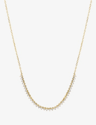 MEJURI: Diamond Half 14ct yellow-gold and 0.504ct diamond tennis necklace