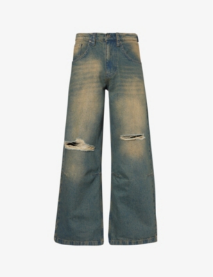 JADED LONDON: Colossus brand-appliquéd relaxed-fit jeans