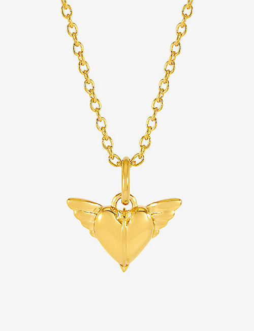 RACHEL JACKSON: Guardian Angel 22ct yellow gold-plated sterling silver pendant necklace