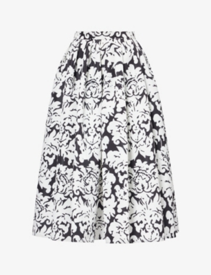 ALEXANDER MCQUEEN: Graphic-print woven midi skirt