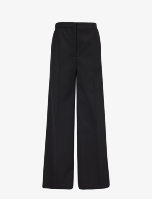STELLA MCCARTNEY: Wide-leg high-rise wool tuxedo trousers