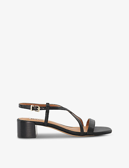 DUNE: Jaskell grained-leather heeled sandals