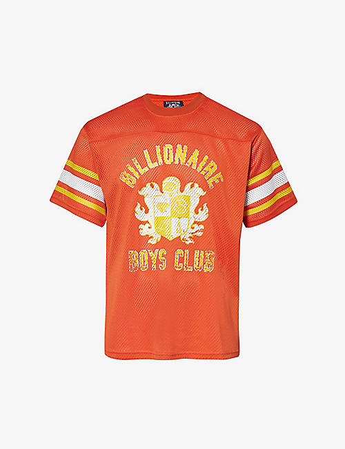 BILLIONAIRE BOYS CLUB: Crest logo-print relaxed-fit mesh T-shirt