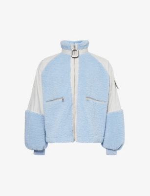 JW ANDERSON: Contrast-panel fleece-texture woven jacket