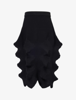 ISSEY MIYAKE: Linkage ribbed woven-blend midi skirt