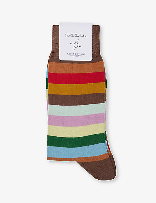 PAUL SMITH: Striped cotton-blend socks