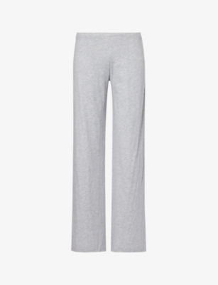 SKIN: Sexy wide-leg mid-rise organic cotton-jersey trousers