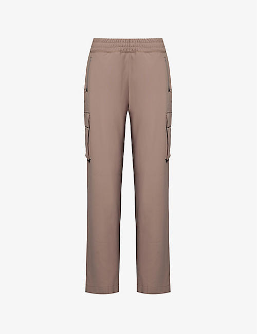 BEYOND YOGA: City Chic wide-leg high-rise woven cargo trousers