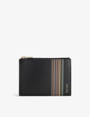 PAUL SMITH: Striped leather card holder