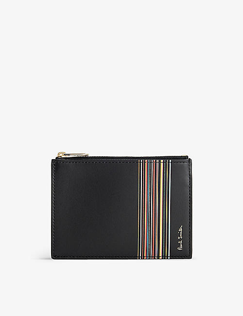 PAUL SMITH: Striped leather card holder