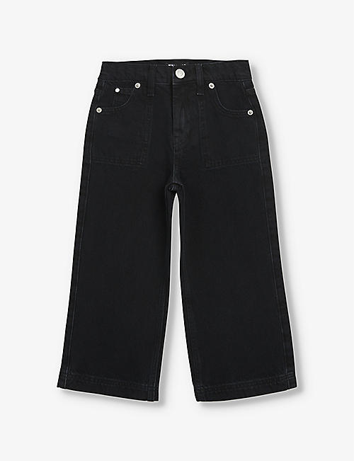 WHISTLES: Branded-hardware wide-leg denim jeans