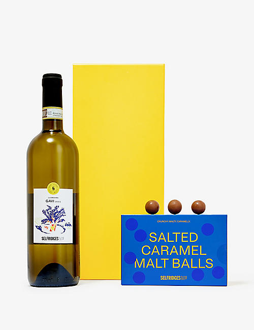 SELFRIDGES SELECTION: White wine and Salted Caramel Malt ball giftbox - 2 items included