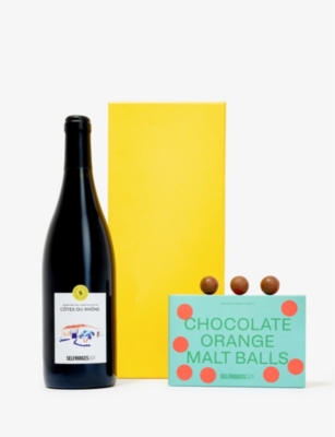 SELFRIDGES SELECTION: Red Wine and Chocolate Orange Malt ball giftbox - 2 items included