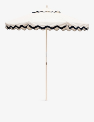 BUSINESS & PLEASURE CO.: Market contrast-embroidery cotton and wood umbrella 131cm