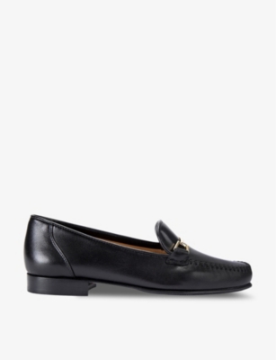 CARVELA COMFORT: Marina chain-embellished flat leather loafers