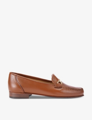 CARVELA COMFORT: Marina chain-embellished flat leather loafers