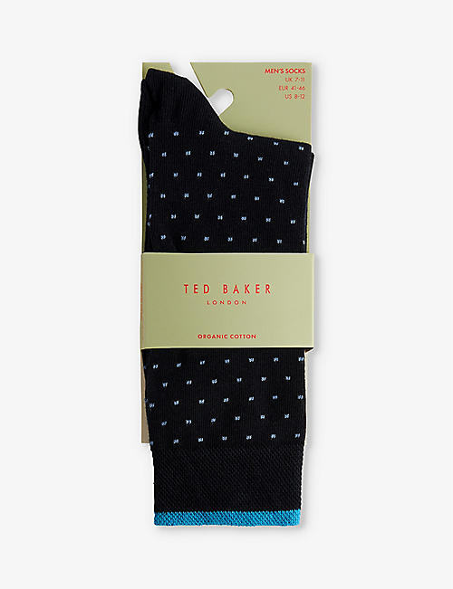 TED BAKER: Sokkfff Spot-pattern stretch-knit socks