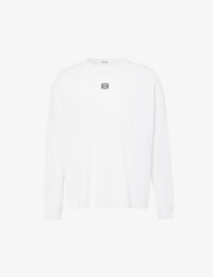 LOEWE: Anagram-embroidered cotton-jersey long-sleeved T-shirt