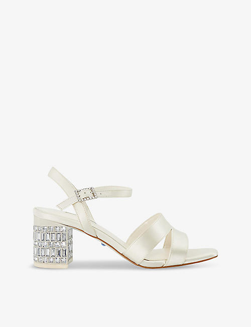 DUNE: Bridal Matrimony crystal-embellished satin heeled sandals