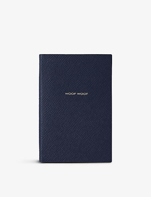 SMYTHSON: Woof Woof Chelsea leather notebook 16.7cm