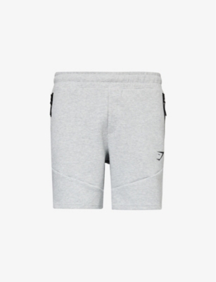 GYMSHARK: Interlock Tech logo-print cotton-blend shorts