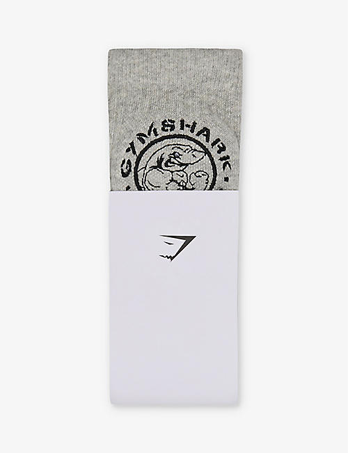 GYMSHARK: Legacy cotton-blend crew socks pack of two