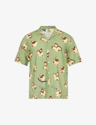 PAUL SMITH: Orchid graphic-print camp-collar woven shirt