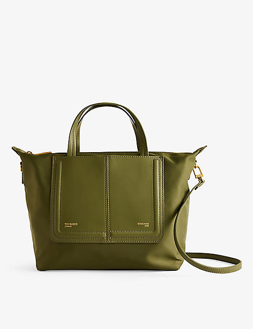 TED BAKER: Voyena logo-embossed faux-leather tote bag