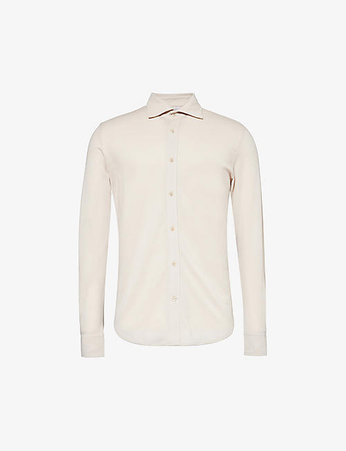 ELEVENTY: Long-sleeved buttoned-cuff cotton shirt