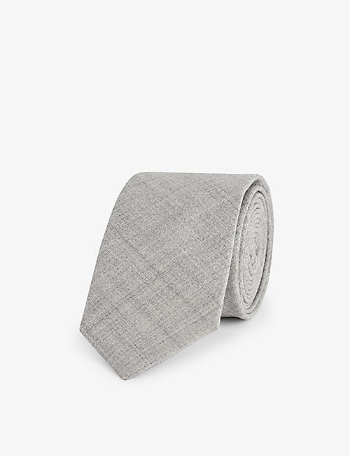 ELEVENTY: Narrow-blade brand-tab wool and silk-blend tie