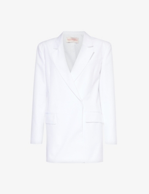 VALENTINO GARAVANI: Padded-shoulder notch-lapel cotton blazer