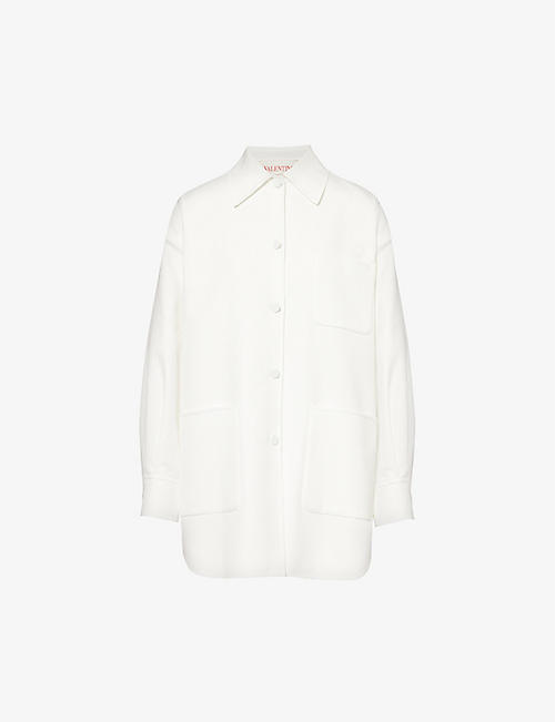 VALENTINO GARAVANI: Spread-collar relaxed-fit cotton-blend shirt