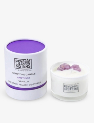 PSYCHIC SISTERS: Amethyst crystal scented candle 125g
