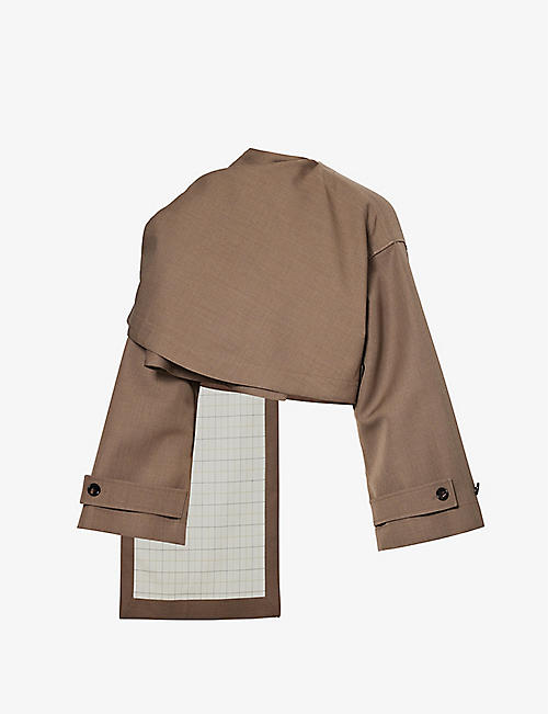 BOTTEGA VENETA: Cape-panel boxy-fit wool jacket