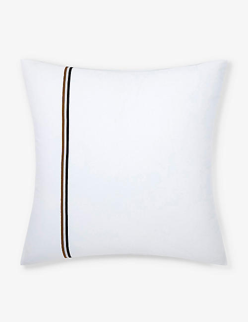 BOSS: Blinea stripe-print cotton pillowcase 65cm x 65cm