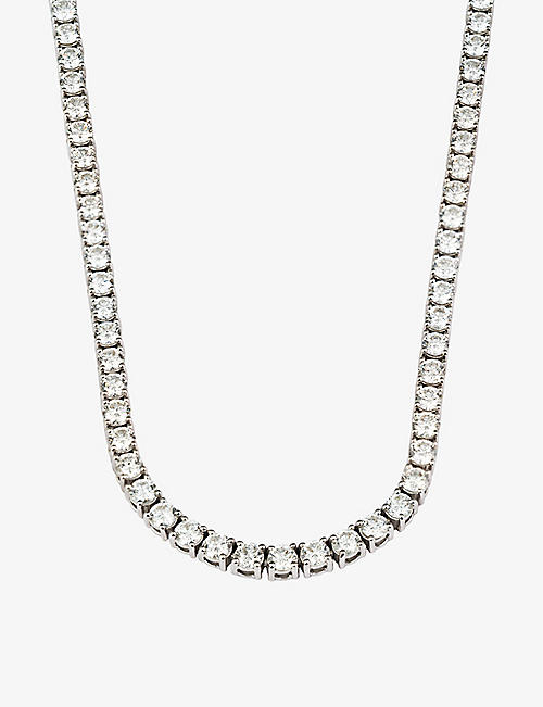 THE DIAMOND LAB: 18ct white-gold and 11.67ct brilliant-cut diamond tennis necklace