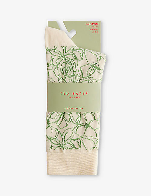 TED BAKER: Sokktwl floral-pattern stretch-knit socks