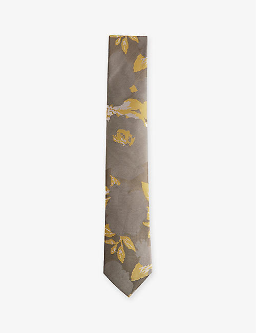 TED BAKER: Spikes floral-print silk tie