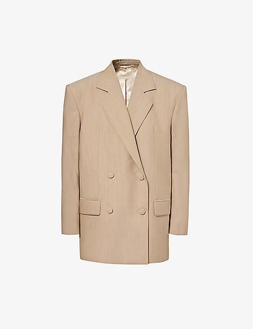 GIVENCHY: Double-breasted notched-lapel wool blazer