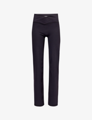 ADANOLA: Ultimate wrap-over high-rise stretch-recycled polyester trousers