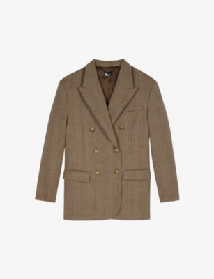 THE KOOPLES: Double-breasted relaxed-fit checked wool blazer