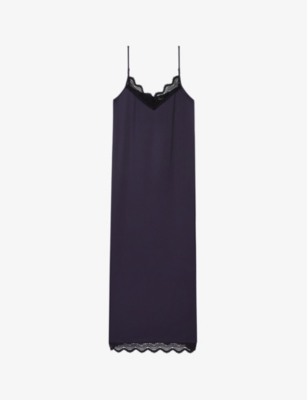 THE KOOPLES: Lace-embroidered V-neck woven maxi dress