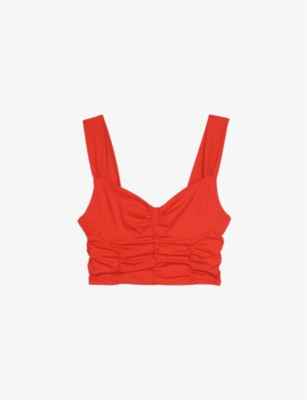 THE KOOPLES: Sweetheart-neck sleeveless stretch-woven top