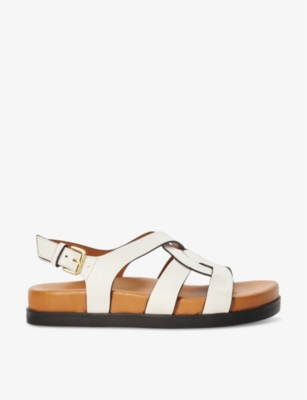 DUNE: Loupin cut-out strappy leather sandals