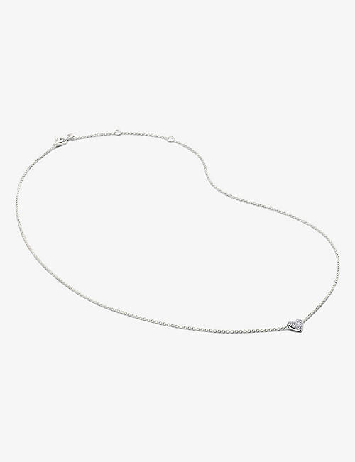 MONICA VINADER: Heart sterling-silver and 2.4ct diamond pendant necklace