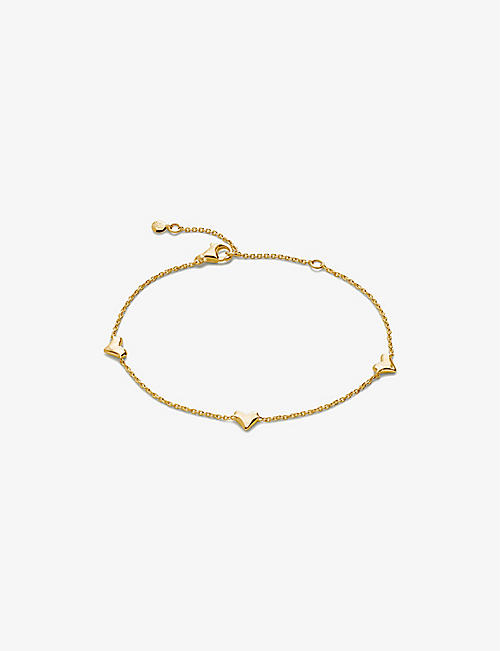 MONICA VINADER: Heart Station 18ct yellow gold-plated vermeil sterling-silver chain bracelet
