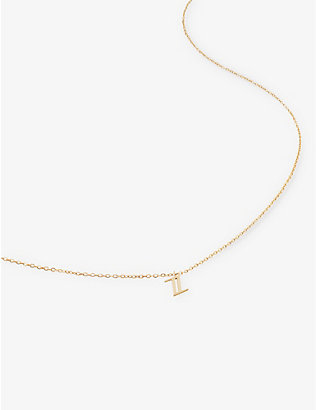 MONICA VINADER: Small Z initial 14ct solid-gold necklace