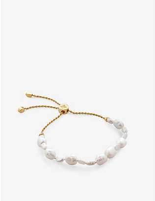 MONICA VINADER: Nura supersized pearl 18ct gold-plated vermeil sterling-silver bracelet