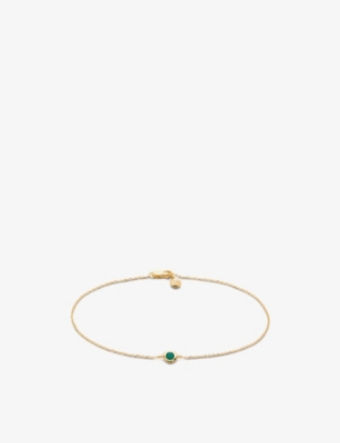 MONICA VINADER: Siren 14ct yellow-gold and emerald chain bracelet